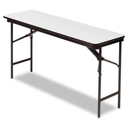 ICEBERG Rectangle Folding Table, 60" W, 18" L, 29" H, Gray Top, Melamine 55277